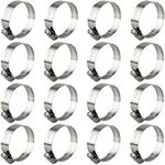 ZIPCCI Hose Clamp, 1-2 Inch Worm Gear Hose Clamps Stainless Steel for Fuel Line, Pipe, Radiator, Tube and Fuel Line, 27-51mm (16pack)