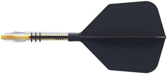 CUESOUL ROST T19 Carbon Integrated Dart Shaft and Flight Big Wing Shape 34mm-Black Flight with Yellow Shafts
