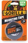 Gorilla Heavy Duty Double Sided Mounting Tape, Hanging, Instant 13.6kg Strong Hold, Permanent Bond, Weatherproof, 25.4mm x 1.52m, Black, (Pack of 1), GG41028