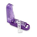 Multiple Pill Cutter for Small Pills, Adjustable Pill Splitter for Multi Tablets with Silica Gel Sheet, Stainless Steel Cutting Blade and Blade Guard (Purple)