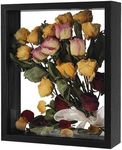 REDHUGO Wooden Dried Flower Frame, Floating Wood Shadow Box Frame for Pressed Flowers Double Acrylic Picture Frame Tabletop DIY Gifts for Family Friends Rectangle Black 8×10 inches (FRAME ONLY)