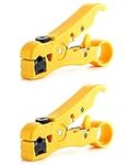 QWORK® 2 Pack Wire Stripping Tool , Universal Cable Cutter , Stripper Tool for Coax and Data Cable , for UTP Cat5 Cat6 Cable Stripper