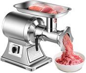 Tangkula Commercial Meat Grinder, 1.5 HP, 1100W, 550LB/h Stainless Steel Electric Sausage Stuffer, 225RPM Heavy Duty Industrial Meat Mincer w/2 Blades, Grinding Plates & Stuffing Tubes