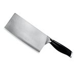 PYU Premium High-Carbon Stainless Steel Meat Cleaver Knife Meat Chopper Butcher Knife Silver