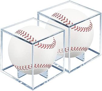 Jaragar Baseball Display Case 2 Pack, UV Protected Sport Collectibles Baseball Holder Acrylic Cube Memorabilia Display Box, Official Baseball Autograph Display Case for Official Size Baseball