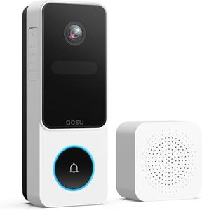 AOSU Doorbell Camera Wireless - Head-to-Toe View, Intelligent Package Detection, 2.4G Wi-Fi Video Doorbell with Chime, No Monthly Fees, Smart Human Detection, Works with Alexa and Google Assistant
