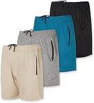 Real Essentials 5 Pack: Men's Mesh Knit Inch Workout Running Athletic Gym Shorts for Men with Pockets (Available in Big & Tall), Set 10, 5x