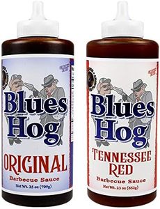 Blues Hog Original 25 Oz and Tennessee Red 23 Oz BBQ Sauce Squeeze Bottle 2 Pack