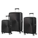 American Tourister Curio 3 Piece Nested Set (CO/M/L) Expandable Spinner (Color : Bass Black)