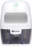 PureMate Dehumidifier 600ml Compact and Portable Mini Air Dehumidifier for Damp, Mould, Moisture in Home, Kitchen, Bedroom, Bathroom, Caravan, Garage Office, Basement - White