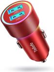 Car Charger, TOLLEFE 4.8A Car Phone Charger [LED Light], Compact Cigarette Lighter USB Charger, Dual USB Car Charger Adapter Fast Charging Compatible with iPhone 15 Pro Max Plus Samsung S23/S22