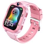 GameSir Musk PRO 5G/4G Kids Smart Watch with GPS Tracker, SIM Calling, Face Unlock, Video Calls, SOS Alerts, IP67 Waterproof, 800mAh Battery, Voice Chat, Live Location(Main -Colour) (Pink)