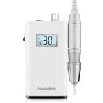 MelodySusie Professional 30000RPM Nail Drill - Portable Electric E File, Acrylic Gel Nail Grinder Tools with 6 Bits and Sanding Bands for Manicure Pedicure Shape, Carve, Polish, Remove Cuticle