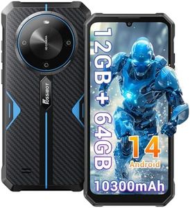 FOSSiBOT F105 Smartphone Incassable Android 14, 6.745" HD+ écran Smartphone Etanche, 10300mAh Telephone Portable Incassable, 12(4+8) Go+64Go/128Go Extensible, 20MP+8MP/4G-Dual SIM/OTG/GPS/Face ID