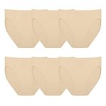 NOTWILD Women's Cotton Panty Inner wear for Women Daily use Panties Underwear Breifs Hipsters Knickers Combo Pack of 6 (2X-Large, Beige)