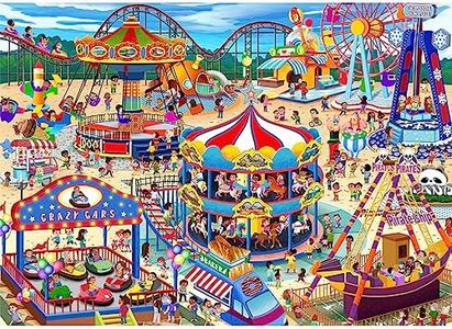 HUADADA Jigsaw Puzzles for Adults 1000 Piece Jigsaw Puzzle for Adults 1000 Pieces Puzzle Gifts Adult Puzzle Games-Happy Amusement Park