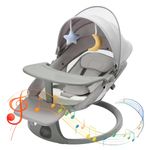 Baby Swing for Infants, Electric Baby Swings, Electric Bouncer for Baby with 5 Swing Speeds, Bluetooth, Remote Control, Music Lullaby, 3 Timer Settings, 5 Point Harness Portable Baby Rocker