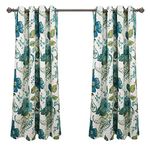 Lush Decor Floral Paisley Light Filtering Window Curtain Panel Pair, 52" W x 63" L, Blue