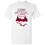 UGP Campus Apparel Camp Crystal Lake - Funny 80s Horror Movie Halloween T Shirt, White, 3X-Large