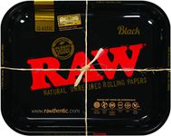 RAW Large Black Limited Edition RAWthentic Rolling Tray - 13.5" x 11"