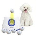 RFPP Automatic Dog Ball Launcher, Dog Ball Throw Launcher, 3 Adjustable Distance 20-45FT, with 6 2.3-inch ETPU Balls, for Small/Medium Dogs, Indoor and Outdoor Interactive Toys