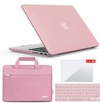 IBENZER Compatible with MacBook Pro 13 Inch Case 2015 2014 2013 end 2012 A1502 A1425, Hard Shell Case with Bag & Keyboard Cover & Screen Film for Old Version Mac Pro Retina 13, Rose Quartz, R13-RQ+3SP