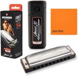 Hohner Special 20 Harmonica, 10 Holes Major C Bundle with Hard Case, Mini Harmonica Necklace and Juliet Music Polishing Cloth (C Bundle)