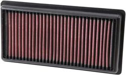 K&N Engine Air Filter: High Performance, Premium, Washable, Panel Filter: 2012-2019 (C-Elysee, C3, C1 II, C4 Cactus, DS3, 108, 208, 308, 2008, Crossland), 33-3006