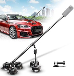 Insta 360 Car Mount, 360 Camera Car Mount Kit, 5 in 1 Suction Cup Camera Mount Kit, Compatible with GoPro, Insta 360 & Smartphones, Extra Strong Hold & Invisible Selfie Stick