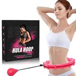 eatasty Weighted Hula Hoop – Premium Auto Spinning Detachable Smart Hoops Ring - 360 Degree Spinning Ball with Weight for Adult Fitness Exercise (Pink)