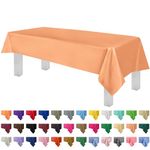 Peach 6 Pack Premium Disposable Plastic Tablecloth 54 Inch. x 108 Inch. Rectangle Table Cover by Grandipity