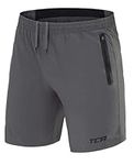 TCA Men's Elite Tech Lightweight Running or Gym Training Shorts with Zip Pockets - Asphalt, XL
