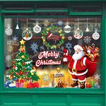 TOMEEK Christmas Window Stickers Large Santa Claus Xmas Tree Snowflake Gift Box Reusable Double-Side Xmas Stickers PVC Window Clings for Christmas Decor (Red and Green)