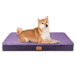 Patas Lague Orthopedic Dog Bed for Medium Dogs 76x51cm, Egg Crate Foam Medium Dog Beds with Removable Washable Cover,Waterproof Pet Bed Mat, Purple