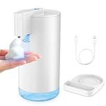 Touchless Automatic Foaming Soap Dispenser: YISH Electric Countertop Soap Dispenser Rechargeable Hands-Free Soap Dispenser Infrared Motion Sensor Non-Touch Foam Soap Dispenser for Bathroom & Kitchen