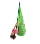 HearthSong HugglePod Lite Indoor Outdoor Hanging Hammock Chair, Durable Lightweight Nylon with Reinforced Hanging Strap, Max Weight 175 LBS, 64 H x 24 W - Green