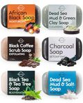 O Naturals Black Soap Bar Collection – Natural Men’s & Women’s Soap for Face and Body, Moisturizing Black Soap Bar for Cleansing, 6 Pack