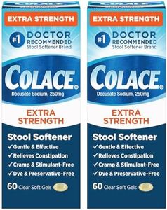Colace Extra Strength Stool Softener, 60 Count (Pack of 2), Gentle Constipation Relief for Adults, 250 mg Docusate Capsules, #1 Doctor Recommended Stool Softener Brand