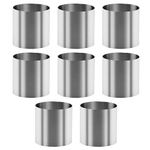 Hoypeyfiy 8 Pcs 1.9inches Stainless Steel Mini Cake Ring Cake Molds Non Stick Mousse Mould Mousse Cheese Cooking Rings Tart Ring Round Sushi Mold Baking Tool for DIY Home Kitchen Dessert Sweet