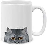 MUGBREW Gray Chinchilla Persian Cat Ceramic Coffee Gift Mug Tea Cup, 11 OZ