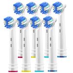 Replacement Brush Heads for Oral B- Professional Flossing Toothbrushes Compatible with Oralb Braun Electric Toothbrush- Pack of 8 - Fits The Oral-B 7000, Pro 1000, Action, & More