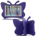 Simicoo iPad Pro 9.7 iPad 9.7 2018 2017 3D Cute Butterfly Case for Kids Light Weight EVA Stand Shockproof Rugged Heavy Duty Kids Friendly Tablet Case for iPad Pro 9.7 2018 2017 iPad 5 6 Gift (Purple)