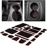 CupHolderHero fits 2014-2024 Jeep Grand Cherokee Accessories - Premium Custom Interior Non-Slip Anti Dust Cup Holder Inserts, Center Console Liner Mats, Door Pocket Liners 25-pc Set (Red Trim)