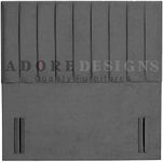 Divan Bed Floor Standing Headboard Portland Plush Velvet 50" Height Padded Lined Headboard (Grey, 5ft Kingsize)