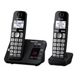 PANASONIC DECT 6.0 Expandable Cordless Phone System with Answering Machine and Call Blocking - 2 Handsets - KX-TGE432B (Black)