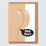 STUDIO BOKETTO Rude Birthday Card Dad Rude Birthday Card Friend You Old Fart Fart Farting for Men for Boys Dad Birthday Card Funny Husband Boyfriend, white