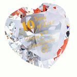 10th Aluminum Anniversary Romantic Gifts for Couple Women Her, 10 Years Wedding Anniversary Presents for Wife Girlfriend Mum, Crystal Diamond Heart Marriage Keepsake Ornaments