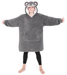 CityComfort Girls Oversized Blanket Hoodie Kids Fleece Fluffy Hoodies (Grey Koala)