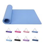 Good Nite Yoga Mat Exercise Mats Workout Pilates Fitness Mat for Women Men Non-Slip Thick 6mm High Density Gymnastics Mats with Carry Strap Tpe 183 x 61 x 0.6cm (Sky Blue)