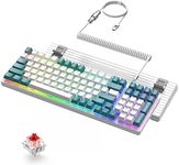 ZIYOU LANG K3 PRO Wired Mechanical Gaming Keyboard RGB Backlit 96% Ultra-Compact Number Pad Keyboard, Linear Red Switch with Custom Coiled USB-C Cable for Xbox PC Mac Gamers